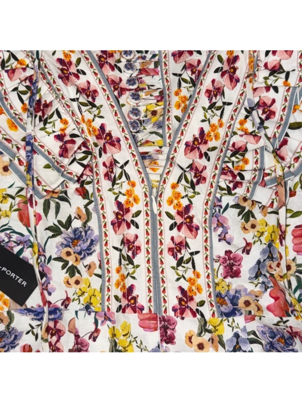 ‼️NEW Farm Rio Off-White Greek Garden Lenzing™ Ecovero™ Floral Mini Dress - Picture 12 of 14